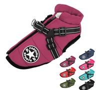 Furry King Dog Winter Coat with Zipper Warm Fleece Dogs Snowsuit Windproof, 3 in 1 Winter Jacket, Dog Coat with Harness Built in (3XL,#9)