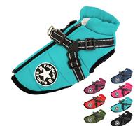 Furry King Dog Winter Coat with Zipper Warm Fleece Dogs Snowsuit Windproof, 3 in 1 Winter Jacket, Dog Coat with Harness Built in (3XL,#3)