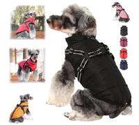 Furry King Manteau d'hiver pour chien Furryking 3 en 1, veste d'hiver imperméable et coupe-vent, avec fermeture éclair, pour chiens de petite et moyenne taille, noir, taille M