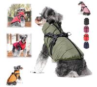 Furry King Manteau d'hiver pour chien Furryking 3 en 1 - Veste d'hiver imperméable et coupe-vent - Avec fermeture éclair - Pour chiens de petite et moyenne taille - Vert - Taille L