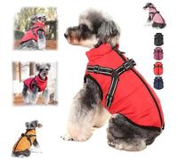 Furry King Manteau d'hiver pour chien Furryking 3 en 1 - Veste d'hiver imperméable et coupe-vent - Avec fermeture éclair - Pour chiens de petite et moyenne taille - Rouge - Taille L