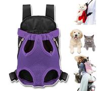 Furry Pawsy Carrier, 34 Style Furry Pawsy Cat Carrier, Pet Dog Carrier Front Chest Backpack, with Adjustable Comfortable Shoulder Straps, Breathable Mesh, Built-in Pet Lock, for Dog Cat (A06,S)