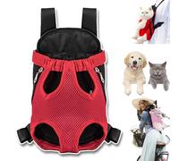Furry Pawsy Carrier, 34 Style Furry Pawsy Cat Carrier, Pet Dog Carrier Front Chest Backpack, with Adjustable Comfortable Shoulder Straps, Breathable Mesh, Built-in Pet Lock, for Dog Cat (A03,L)
