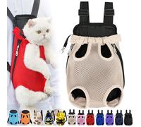 Furry Pawsy Cat Carrier, Furry Pawsy Carrier, Portable Pet Carrier Backpack, Adjustable Pet Front Cat Dog Carrier Backpack, Legs Out, Easy-fit Chest Carrier for Small Dogs Cats (Apricot,Small)
