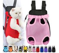 Furry Pawsy Cat Carrier, Furry Pawsy Carrier, Portable Pet Carrier Backpack, Adjustable Pet Front Cat Dog Carrier Backpack, Legs Out, Easy-fit Chest Carrier for Small Dogs Cats (Pink,Large)