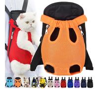 Furry Pawsy Cat Carrier, Furry Pawsy Carrier, Portable Pet Carrier Backpack, Adjustable Pet Front Cat Dog Carrier Backpack, Legs Out, Easy-fit Chest Carrier for Small Dogs Cats (Orange,Medium)