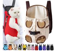 Furry Pawsy Cat Carrier, Furry Pawsy Carrier, Portable Pet Carrier Backpack, Adjustable Pet Front Cat Dog Carrier Backpack, Legs Out, Easy-fit Chest Carrier for Small Dogs Cats (Brown-b,X-Large)