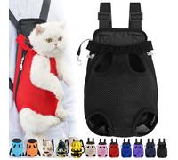 Furry Pawsy Cat Carrier, Furry Pawsy Carrier, Portable Pet Carrier Backpack, Adjustable Pet Front Cat Dog Carrier Backpack, Legs Out, Easy-fit Chest Carrier for Small Dogs Cats (Black,Large)