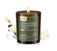 Furry Purr Bougie Jarre Parfumée, Bougie Grande, éliminateur d'odeurs d'animaux domestiques, La Rose Blanche, Soja Naturelles, jusqu’à 60 heures de Combustio, Cadeaux pour femmes/hommes, 200g