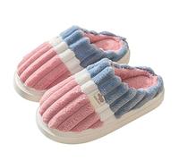 Furry Toe Keep Warm Pantoufles d'hiver pour femme Chaussures plates pour femme Ensemble de ski de fond classique avec lacets et chaussures, rouge, 38 EU