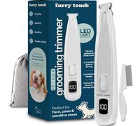 Furry Touch Tondeuse électrique sans fil pour pattes de chien et chats - Tondeuse silencieuse à double vitesse avec lame sans danger pour les animaux de compagnie pour les pieds, les oreilles, le