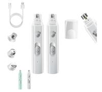 Furrybasics Silent Paw Pro, Furry Basics Paw Trimmer, Low-Noise Dog Nail Trimmer, 2-Speed Cordless & Rechargeable for Easy Grooming, Waterproof & Easy to Clean for Cats and Dogs (White*2pc)