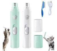 Furrybasics Silent Paw Pro, Rechargeable Electric Quiet Dog Nail Grinder, 2-Speed Rechargeable Pet Nail Trimmer, Painless Paws Grooming & Smoothing Tool for Pet, Water Proof (Green+White)