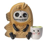 Furrybones Squelette Poisson, Figurine T te de Mort Collection Jour des Morts, D coration d'Halloween effrayante Skelanimals Mini bureau tude, 8,3 x 4,4 x 7,5 cm