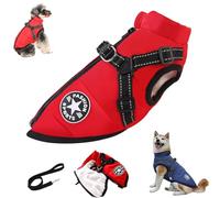 Furryk Dog Winter Coat, Furryking 3 in 1 Winter Jacket, Furry King Dog Coat, Jacket Harness Built, Waterproof Windproof Snow Jackets, for Small Medium Large Dogs/Cats (Red,5XL)