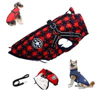 Furryk Dog Winter Coat, Furryking 3 in 1 Winter Jacket, Furry King Dog Coat, Jacket Harness Built, Waterproof Windproof Snow Jackets, for Small Medium Large Dogs/Cats (Plaid Red,4XL)