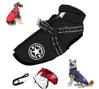 Furryk Dog Winter Coat, Furryking 3 in 1 Winter Jacket, Furry King Dog Coat, Jacket Harness Built, Waterproof Windproof Snow Jackets, for Small Medium Large Dogs/Cats (Black,Small)