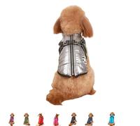 Furryk Dog Winter Coat, Furryking 3 in 1 Winter Jacket, Furry King Dog Winters Coat, Furry Dogs Jacket with Harness (Silver,XX-Large)