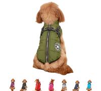 Furryk Dog Winter Coat, Furryking 3 in 1 Winter Jacket, Furry King Dog Winters Coat, Furry Dogs Jacket with Harness (Green,Medium)
