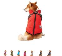 Furryk Dog Winter Coat, Furryking 3 in 1 Winter Jacket, Furry King Dog Winters Coat, Furry Dogs Jacket with Harness (Red,4XL)