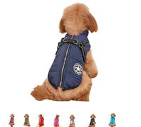 Furryk Dog Winter Coat, Furryking 3 in 1 Winter Jacket, Furry King Dog Winters Coat, Furry Dogs Jacket with Harness (Blue,Small)