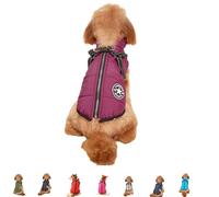 Furryk Dog Winter Coat, Furryking 3 in 1 Winter Jacket, Furry King Dog Winters Coat, Furry Dogs Jacket with Harness (Purple,Medium)