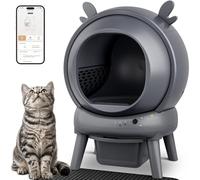 FurryKiddy Litière automatique autonettoyante, bac à litière pour chat avec contrôle par application, globe de 65 l et deux capteurs de sécurité, bac à litière robot, 1 rouleau de sacs poubelle et