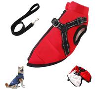 Furryking Dog Winter Coat/Furryking 3 in 1 Winter Jacket, Waterproof and Windproof Snow Zip-Up Dog Jacket, Coats for Small, Medium and Large Dogs (Red,3X-Large)