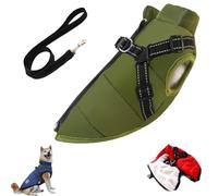 Furryking Dog Winter Coat/Furryking 3 in 1 Winter Jacket, Waterproof and Windproof Snow Zip-Up Dog Jacket, Coats for Small, Medium and Large Dogs (Green,Small)