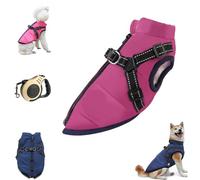FurryKing Veste for Chien, imperméable et Coupe-Vent avec Fermeture éclair, Manteau d'hiver for Chiens de Petite, Moyenne et Grande Taille.(Purple,L)