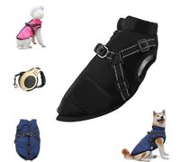 FurryKing Veste for Chien, imperméable et Coupe-Vent avec Fermeture éclair, Manteau d'hiver for Chiens de Petite, Moyenne et Grande Taille.(Black,S)
