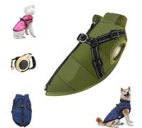 FurryKing Veste for Chien, imperméable et Coupe-Vent avec Fermeture éclair, Manteau d'hiver for Chiens de Petite, Moyenne et Grande Taille.(Green,3XL)