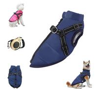 FurryKing Veste for Chien, imperméable et Coupe-Vent avec Fermeture éclair, Manteau d'hiver for Chiens de Petite, Moyenne et Grande Taille.(Blue,3XL)