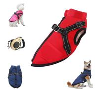 FurryKing Veste for Chien, imperméable et Coupe-Vent avec Fermeture éclair, Manteau d'hiver for Chiens de Petite, Moyenne et Grande Taille.(Red,L)