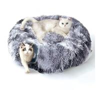 FURRYPAWS Tunnel pour Chat 3-en-1 avec Nid Détachable - Grand Tunnel pour Lapin et Cochon d'Inde, 160cm Jouet pour Chats d'Intérieur Anti-Effondrement, Forme S/Cercle, Toile Respirante Lavable