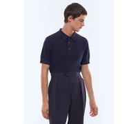 FURSAC - Polo point de riz en coton et cachemire - Taille L - Homme Bleu