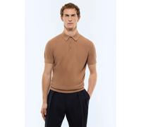 FURSAC - Polo point de riz en coton et cachemire - Taille S - Homme Brun