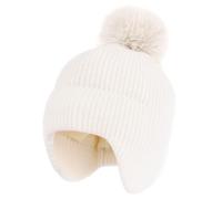 FURTALK Bonnet d'hiver pour bébé et Tout-Petit Chaud doublé en Polaire Cache-Oreilles tricoté pour Enfants Nouveau-né Pompon Bonnet pour Filles et garçons Unisexe