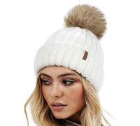 FURTALK Chapeaux d'hiver pour Femme Double Couche en Polaire avec Pompons à Pompons