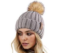 FURTALK Chapeaux d'hiver pour Femme Double Couche en Polaire avec Pompons à Pompons