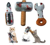 FurtasticFinds Lot de 3 jouets amusants pour chat - Jouets d'horreur pour chat avec son froissé - Cadeau réaliste pour l'exercice en intérieur ennuyé, Halloween, moments photo (16,7 cm)