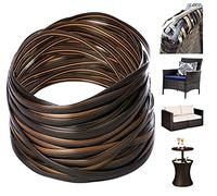 Furtinue Kit de réparation en osier synthétique pour meubles en rotin synthétique Marron café 73,2 m