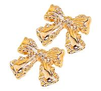 Furtryvl Boucles d'oreilles à tige en forme de nœud pour femme, élégantes boucles d'oreilles à tige plaquées or, boucles d'oreilles créoles avec ruban multicolore, bijoux pour femmes et filles