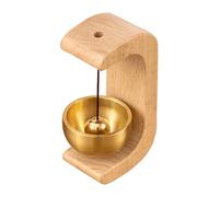 Furtryvl Carillon de porte magnétique en forme de C - Sonnette rétro pour entrée | Carillon magnétique en bois pour entrée, mur, magasin, armoire, réfrigérateur