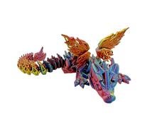 Furtryvl Dinosaure imprimé 3D avec ailes, couleurs dégradées, articulations flexibles à collectionner pour table de chevet, vitrine