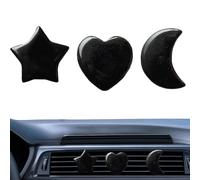 Furtryvl Lot de 3 clips décoratifs en pour grille d'aération de voiture - Accessoires d'intérieur de voiture en forme de lune, d'étoile, de cœur pour sortie d'air automobile
