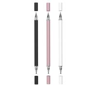 Furtryvl Lot de 3 crayons capacitifs à écran tactile 2 têtes Plug-and-Play Connexion facile 14 cm pour dessin et écriture Compatible tablettes et smartphones Papier