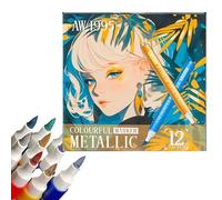 Furtryvl Marqueurs à paillettes pour enfants, marqueurs pastel, 12 couleurs hautement pigmentées, ensemble de marqueurs de peinture acrylique, fournitures d'art cool pour le dessin