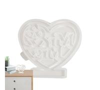 Furtryvl Moules en silicone en forme de cœur - Moule décoratif en ciment | Moules en silicone pour plâtre et béton pour la maison, le bureau, la Saint-Valentin, le ciment artisanal, moule en plâtre