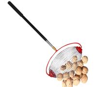 Furtryvl Récolteur de noix en métal, ramasseur de boules, ramasse-noix, rouleau supérieur de cueillette de noix, ramasseur de noix de pécan, rouleau supérieur portable de grande capacité pour noix de
